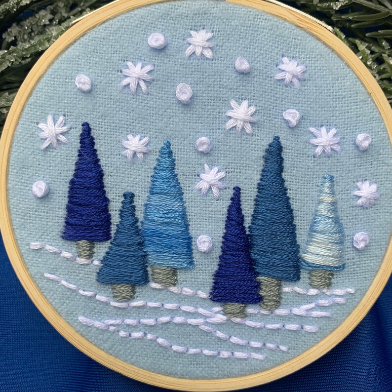Snowy Forest Embroidery Pattern PDF Embroidery Pattern Etsy