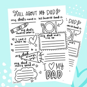 All About My Dad Fill in the Blank Printable for Father's Day