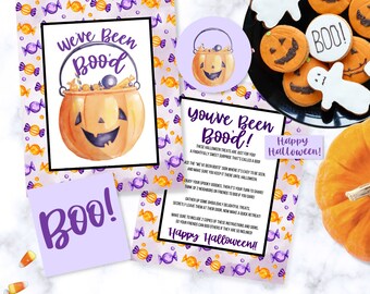 DIY Boo Basket, Printable "You've Been Boo'd" Kit, Neighborhood Halloween Tradition, We've Been Boo'd Sign, Instant Download