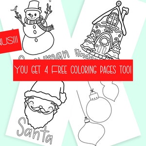 Christmas Family Activity, Giant Coloring Poster, Christmas Countdown, Advent Calendar For Kids, Christmas Coloring Pages, Digital Download image 4