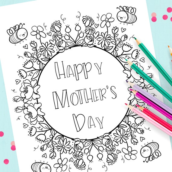 Mother Day Coloring Page Bee Coloring Page 303