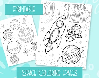 Out of This World, Space Coloring Pages,Outer Space Theme Printable Coloring Sheets for Birthday Parties 321