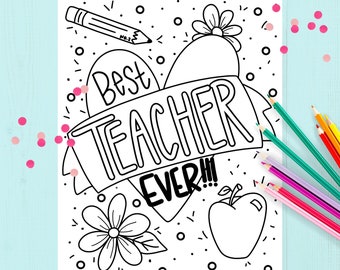 Best Teacher Coloring Page Teacher Appreciation Printable