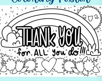 Teacher Appreciation Giant Coloring Poster Printable