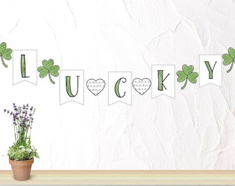 St. Patrick's Day Garland DIY Coloring Page For Kids Instant Download 317