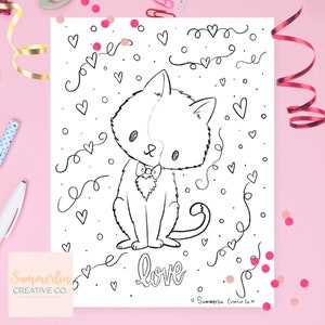 Katze Malseite Valentinstag Malseite Printable Malseite
