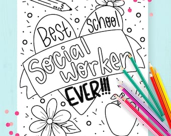 Best School Social Worker Coloring Page, National School Social Worker Appreciation Printable