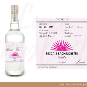 Bachelorette Casamigos Labels, Tequila Label, Bridesmaid Gift, Bridesmaid proposal, Bridal Party Gift, Custom Tequila Label, pink