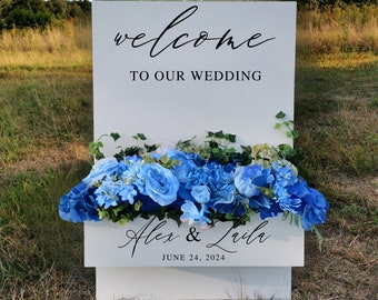 Welcome Sign Flower Box Decal, Custom Flower Box Decal, Flower Box Wedding Welcome Sign, Welcome Sign Decal, Wedding Deacl