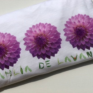 Women's Nightshirt/ Women's Loungewear/Dahlia De Lavande Design/ T-shirt dress/ White cotton shirt Bild 5