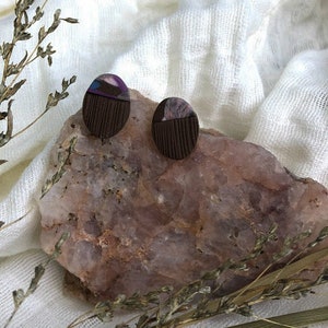 Geode 44 | handmade polymer clay earrings | dangle boho earrings | polymer clay and nickel-free brass