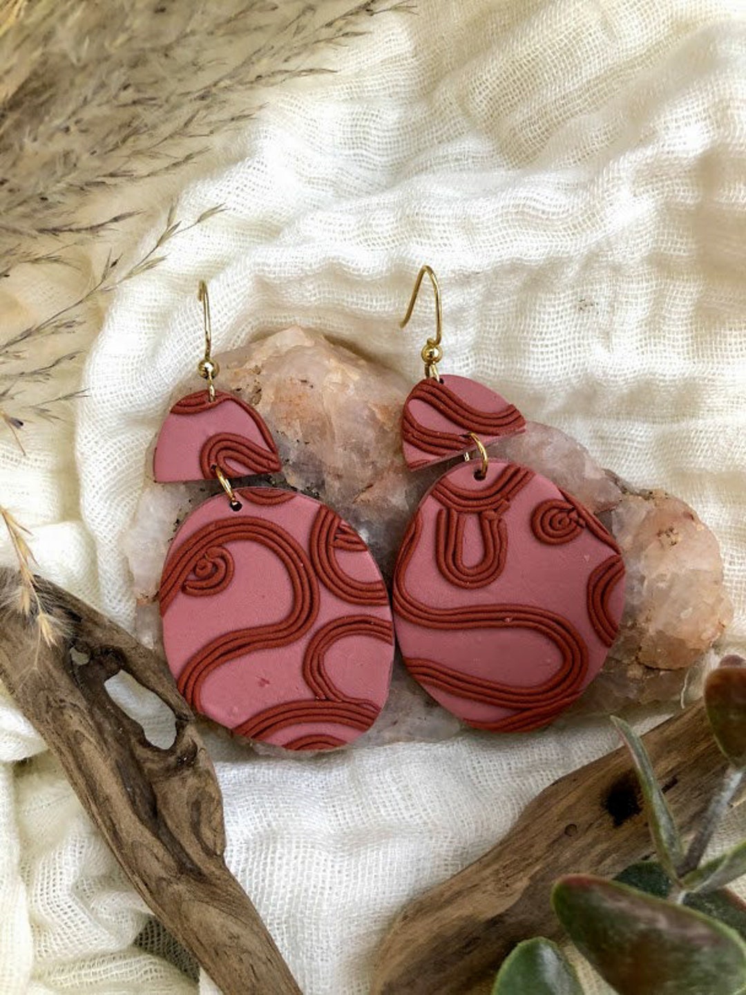 Dangle Art For Rocks Topography Collection: Red Rocks Dangle | Handmade Polymer Clay ...