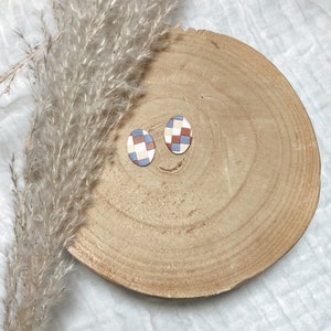 Boho Winter Stud 1 | handmade polymer clay earrings | stud boho earrings | polymer clay and nickel-free brass