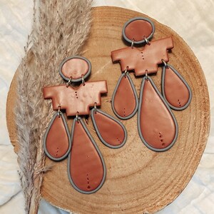 Boho Winter Arwen | handmade polymer clay earrings | dangle boho earrings | polymer clay and nickel-free brass