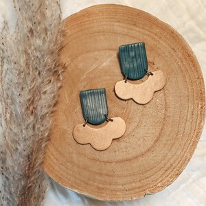 Boho Winter Reverie | handmade polymer clay earrings | dangle boho earrings | polymer clay and nickel-free brass