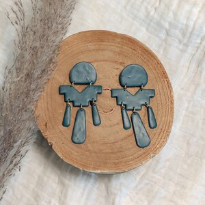 Boho Winter Dangle 34 | handmade polymer clay earrings | dangle boho earrings | polymer clay and nickel-free brass