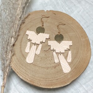 Boho Winter Dangle 23 | handmade polymer clay earrings | dangle boho earrings | polymer clay and nickel-free brass