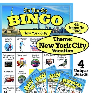 New York City - Bingo - 4 tabelloni unici - Download immediato - NYC Bingo