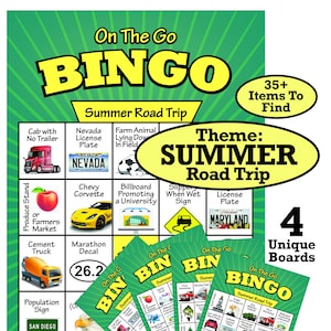 Road Trip Bingo Road Trip Games for Kids & Families 20 Unique Cards  Vacation Games 
