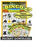 Yellowstone Travel Bingo - 4 Unique Boards - Instant Download - Fun Travel Game