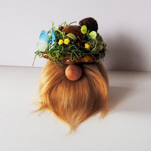 Ceramic Gnome Figure: Mushroom, Pinecone, Moss, Butterfly Decor
