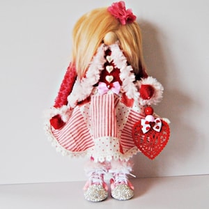 Valentine Girl Gnome: Handmade Heart Decor, Love Gift