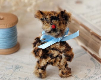Miniature Bear Pipe Cleaner, Chenille mini two tone bear