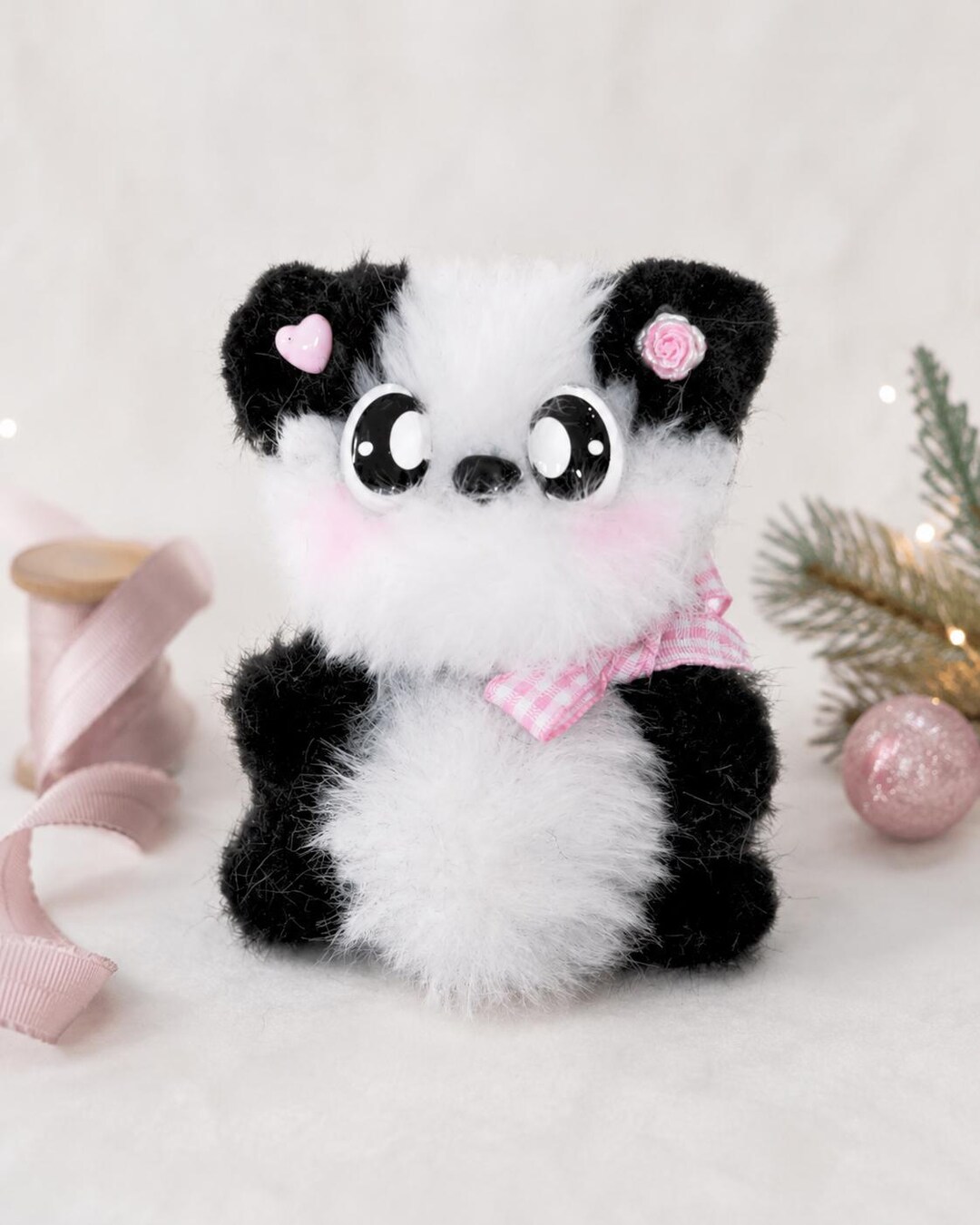 Pixie Pout Panda - Pipe Cleaner Bear – Christmas Handmade Décor, Gift ...