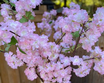 Rosa Kirschblüten, Kirschblüten, Seidenkirschblüten, künstliche Kirschblüten, rosa Blütenzweige, Blütenstiele