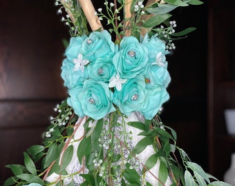 Tiffany tent decor, Tiffany tent topper, tent garland, garland, Tiffany garland decor, greenery garland, flower garlands, tent garland,