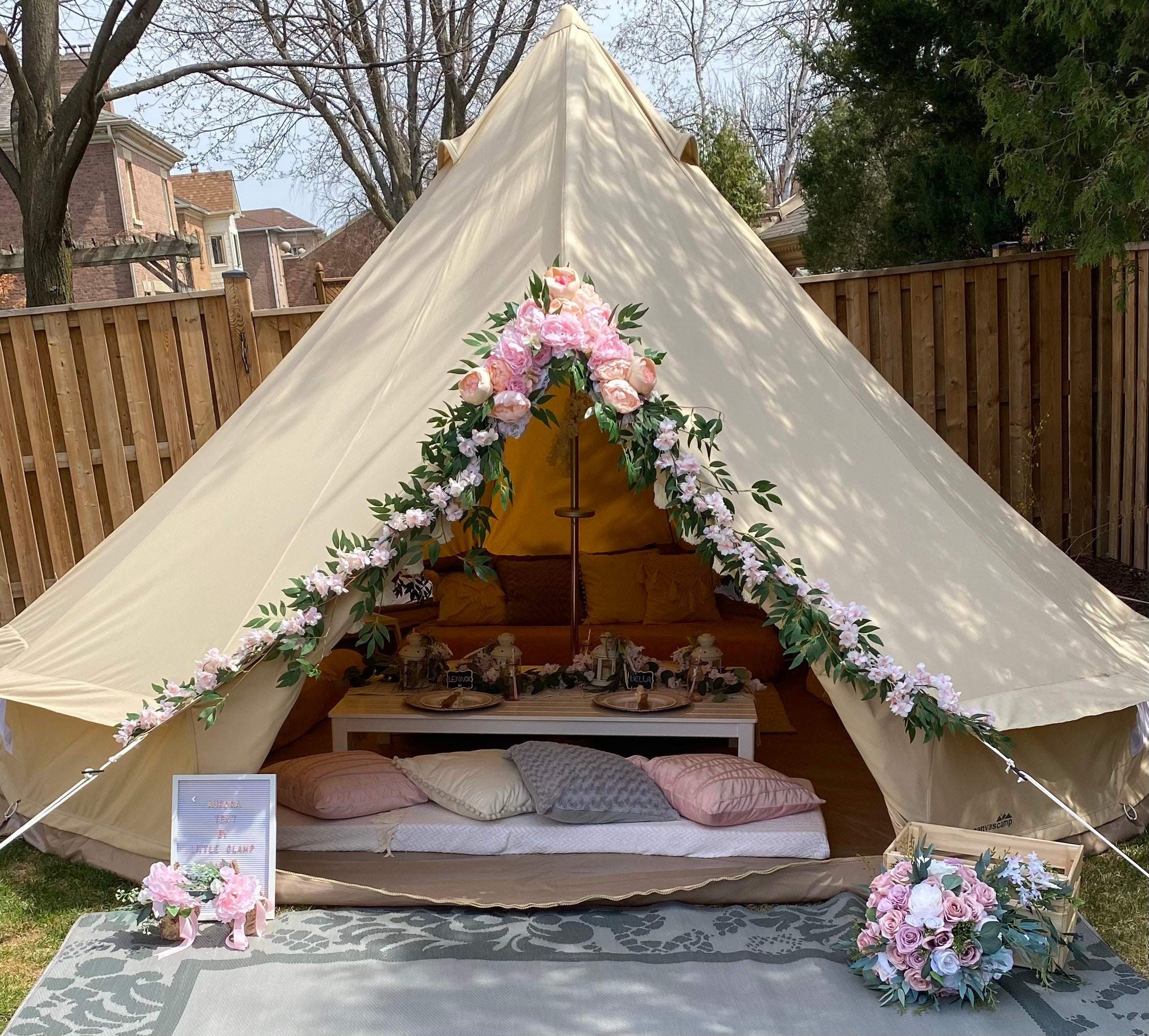 Tent decor Bell tent flowers teepee tent topper tent Etsy