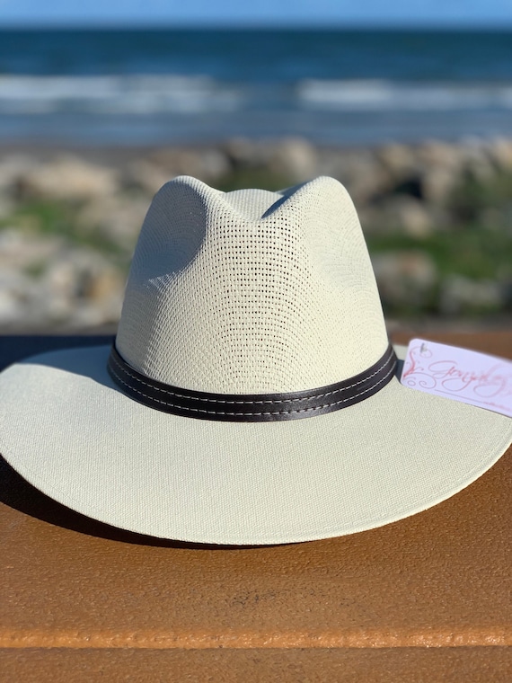 Panama Hat Straw Indiana Hat Beach Hat for Woman Beach Hat and Men Beach Hat  Off-white 