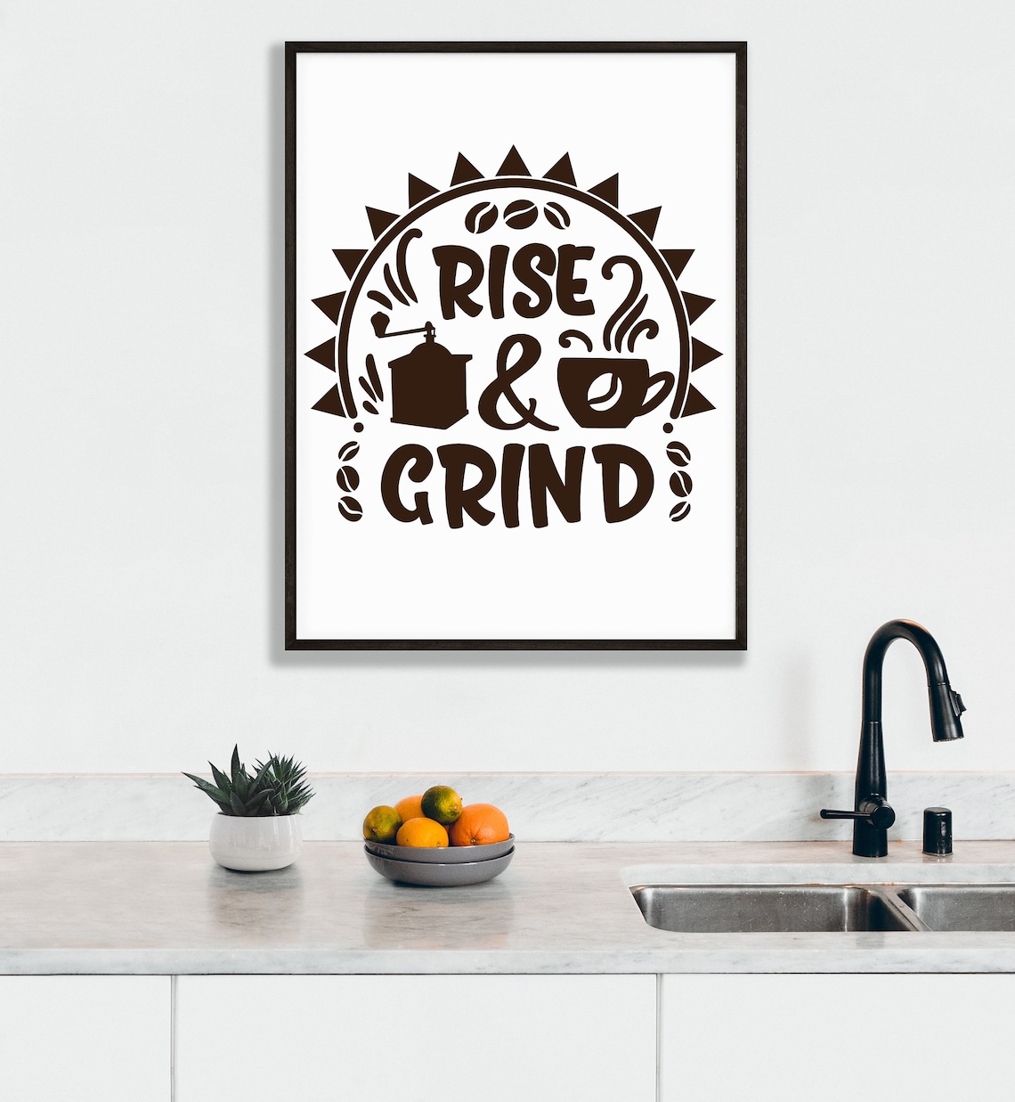 Rise and Grind Coffee Art Printable Art Downloadable Print Etsy