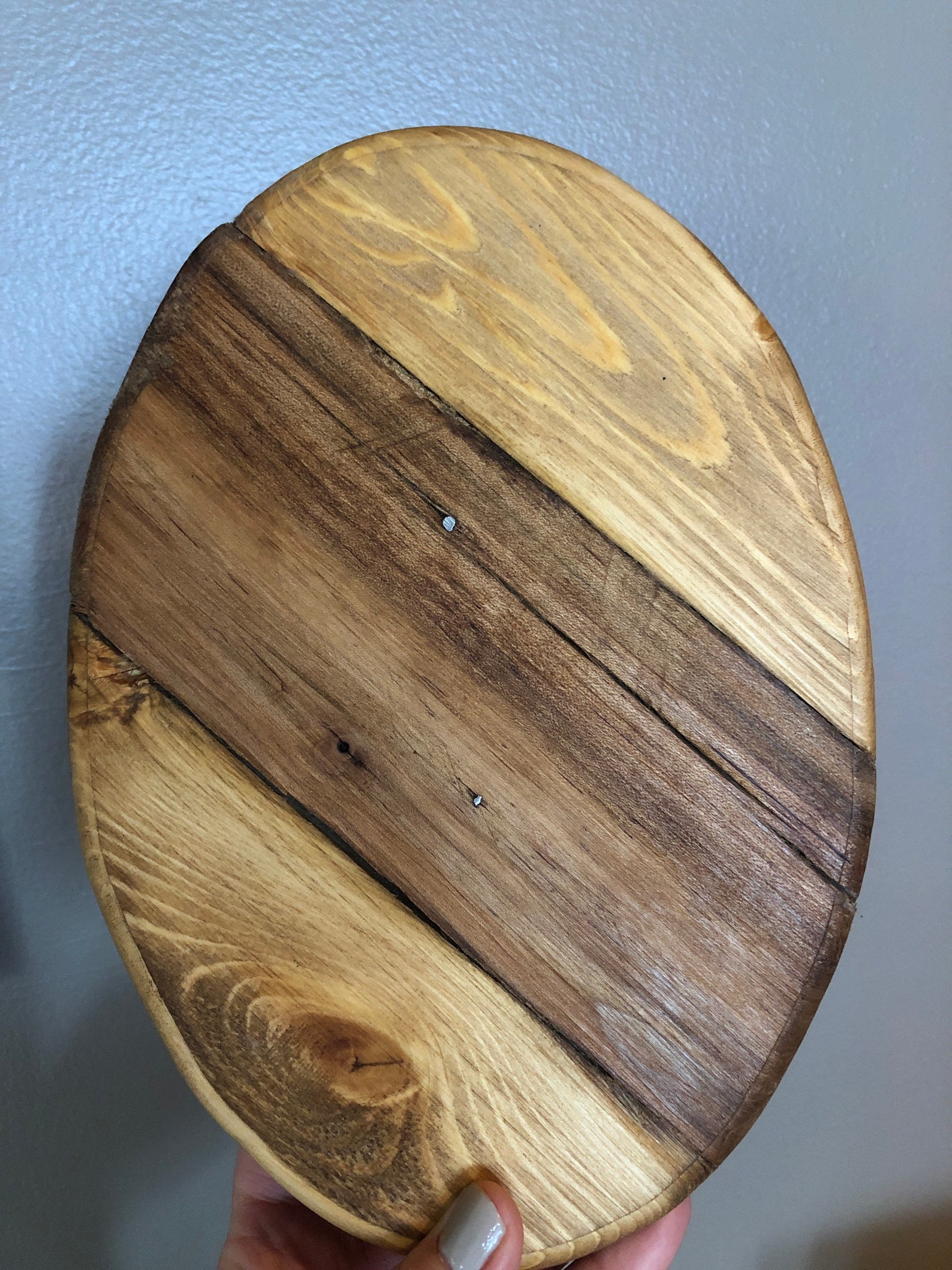 Small oval rustic wood tray / riser farmhouse pallet tray | Etsy
