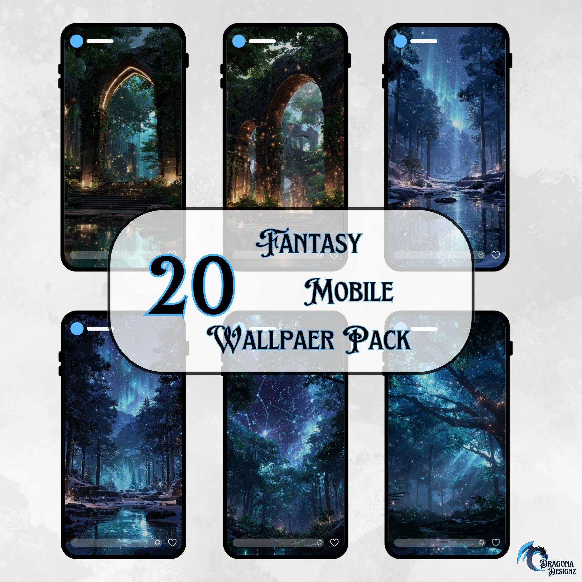 Fantasy Forest Phone Wallpaper Pack | 20 Magical Forest Aesthetic Backgrounds for iPhone & Android | Enchanted Fairy Mystical Woods Art