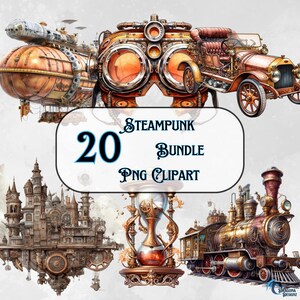 Steampunk Clipart Bundle: 20 Victorian PNG Graphics (Commercial Use)