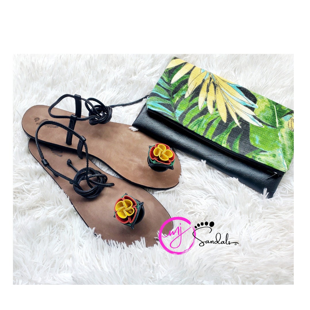 Rose Petite, Leather Sandals, Jamaican Handmade Sandals, Birthday Gift ...