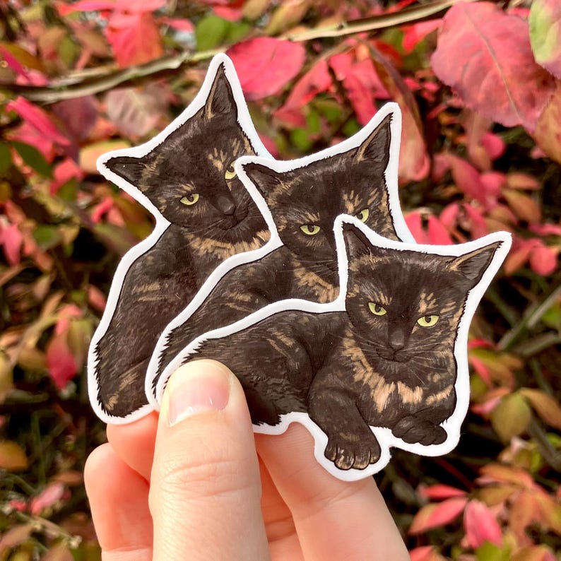Tortie, Tortoise shell cat, Tortitude, Premium Vinyl Sticker image 7