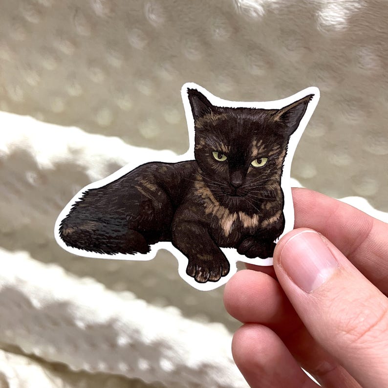 Tortie, Tortoise shell cat, Tortitude, Premium Vinyl Sticker image 13