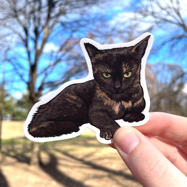 Tortie, Tortoise shell cat, Tortitude, Premium Vinyl Sticker image 2