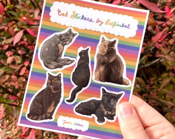 Tortie Edition Sticker Sheet, Waterproof Stickers, Assorted Tortoise Shell Cats
