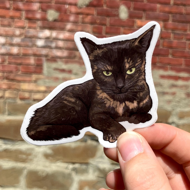 Tortie, Tortoise shell cat, Tortitude, Premium Vinyl Sticker image 3