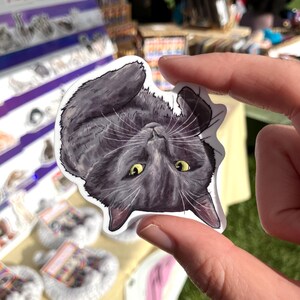 Dark Gray Cat, Premium Vinyl Sticker