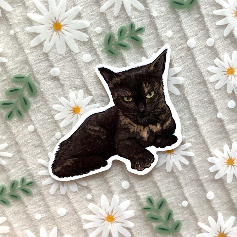 Tortie, Tortoise shell cat, Tortitude, Premium Vinyl Sticker image 6