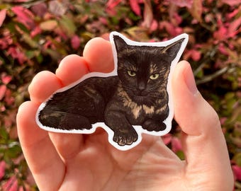 Tortie, Tortoise shell cat, Tortitude, Premium Vinyl Sticker