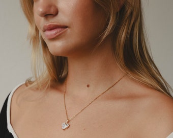 Collier avec pendentif coeur | Chaîne coeur en acier inoxydable | Collier avec pendentif en forme de coeur | Cadeau pour petite amie