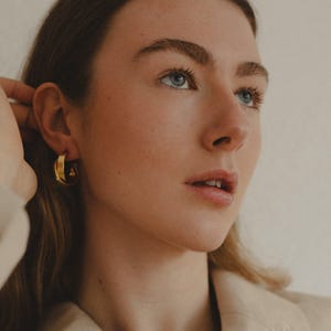 Twist Hoops | Big Golden Earrings | Half Hoops Gold Plated | Gold Statement Earrings | Special Occasion Jewelry