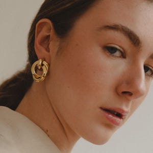 Chunky Gold Earrings | Gold Twist Earrings | Gold Statement Earrings | Gold Knot Earrings | Jewelry Gifts Women | Special Occasion Jewelry
