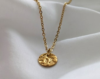 Minimal Coin Necklace Gold Plated | Coin Necklace Gold | Tiny Necklace with Coin | Gift for Her