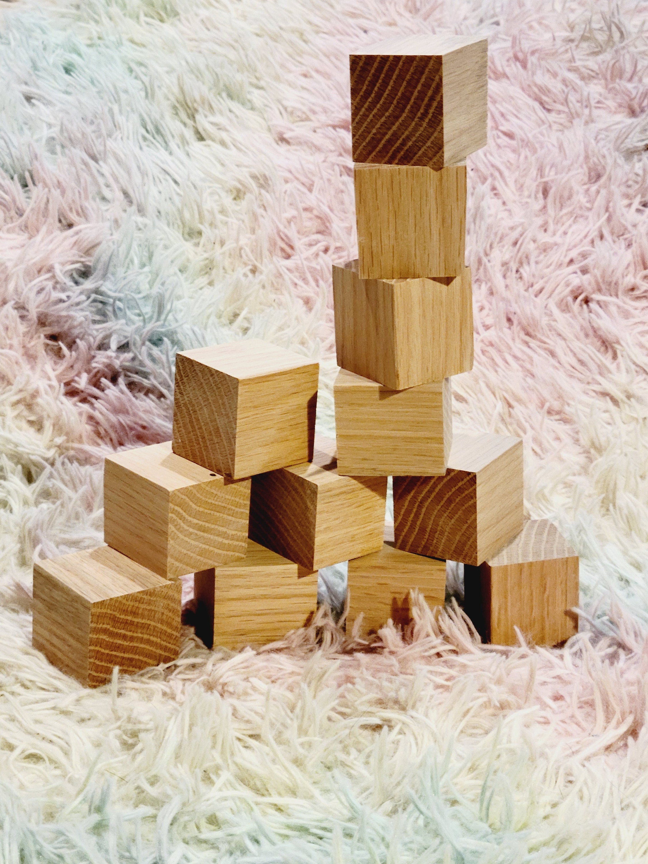 Set of 12 Solid Oak Blocks for Crafting Unfinished Etsy